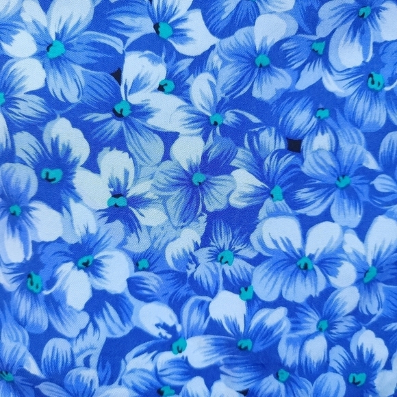 Vintage 100% Silk Floral Print Flowy Long Shorts With Pockets Talbots Blue 6 P - Picture 12 of 15